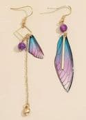 Magical Fairy Wing Earnings - short & long - Purple & Blue - 6cm