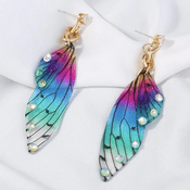 Magical Fairy Wing Earnings with Rhinestones - Blues - 7cm
