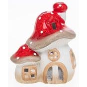 Magical Mushroom Fairy House - Hand Crafted Ceramic House - 18cm