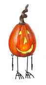 Metal and Resin, LED Long Pumpkin with Dangling Arms