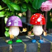 Metal Fun-Guys - Garden Mushroom Wobblers - 13cm