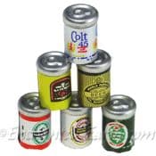 Miniature beer cans (set of 6)