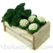 Miniature Crate of  Cauliflower & Broccoli