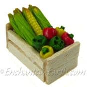Miniature Crate of Sweetcorn & Peppers