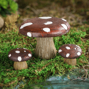 Miniature Fairy Garden  - Toadstool table & One Toadstool  stools