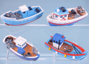 Miniature Fishing Boat - 4 to choose from -  9cm