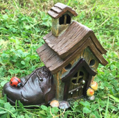 Miniature Garden - LED Shoe Cottage - Colour Changing