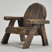 Miniature Garden Rustic Woodland Chair -4cm