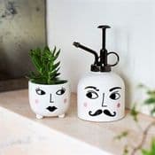 Mister & Mrs Plant Set - Ceramic Sprayer & Plant Pot