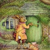 Moongazer  Greeting Card ( The Rabbit & Cottage)