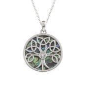 Natural Paua Shell - Celtic Tree of Life Necklace - Tide Jewellery
