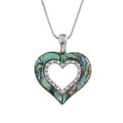 Natural Paua Shell - Love Heart  Necklace - Tide Jewellery