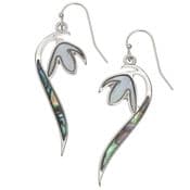 Natural Paua Shell & Mother of Pearl - Snowdrop Earrings