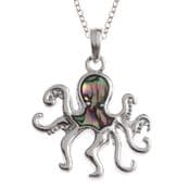 Natural Paua Shell - Octopus Pendant & Necklace- Tide Jewellery