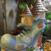 New Vivid Arts-Miniature World - Fairy Old Boot Cottage
