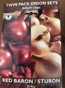 Onion Sets - Twin Pack of 25 onions - Red Baron & Sturon