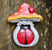 Opening Fairy Door - Magical Mushroom with a ladybird door  - 12cm