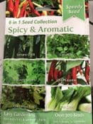 Pack of 300 seeds - Seed Collection 6 in 1 - Spicy & Aromatic