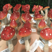 Red Toadstools on metal spikes- Choose from 5 designs