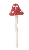 Red & White Porcelain Fairy Mushroom - Pointed  WobblyTop  17cm Tall