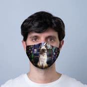 Reusable Face Covering -  Lisa Parker Hocus Pocus Cat -  Double Layered Face Mask