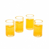 Set of 4 Juice Glasses with orange juice - 1cm