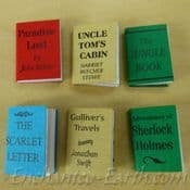 Set of  6 Hand made Miniature Paper Back Books