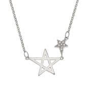 Silver Pentagram & Star Necklace - Gift Boxed