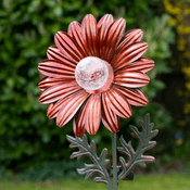 Solar Flower  Stake -  The Red Daisy - 121cm