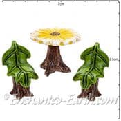 Sunflower Garden - Miniature  Flower Table & Leaf Chairs