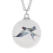 Swallow Necklace - Double sided -  Glass pendant on 18" chain