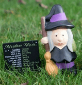 Terracotta 'weather forecasting' Witch - 14cm Tall