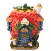 The Vegan Collection - LED Fairy House - Strawberry Patch  - 17.5cm