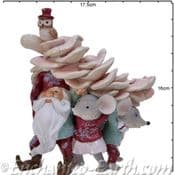 The Woodland  Christmas Gnome & Pals - Pink Christmas Mushroom tree - 17.5cm