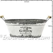 Tin Garden Planter Trough - Vintage Garden  - 30.5cm