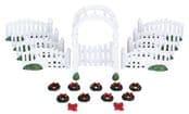 Village Collection Pack -  Arbour & Picket Fences with Decorations  - Set of  20