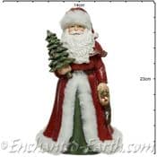 Vintage Style -  Ceramic Santa  with Christmas tree & stocking - 23cm