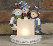 Vintage Style -  Countryside Snowman Candle Holder  - 19cm