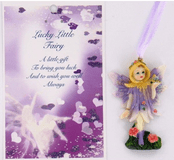 Vintage Style Hanging Fairy & Gift Card - Lucky Little Fairy