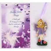 Vintage Style Hanging Fairy & Gift Card - Lucky Little Fairy.