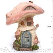 Vivid Arts-Miniature World -Pastle  Pink Toadstool Fairy House