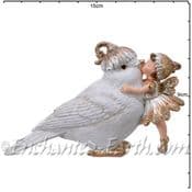 White & Gold  Fairy & Robin - Two designs to choose from - 11cm
