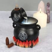 Witches Pouring Cauldron Backflow Incense Cone Holder