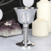 Witches Silver Metal Chalice  - 13cm
