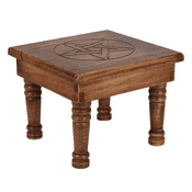 Wooden Hand Carved  Pentagram Altar Table  -30cm