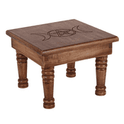 Wooden Hand Carved Triple Moon Altar Table  -30cm