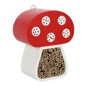Wooden Mushroom Bug House - Garden Insect House 17cm