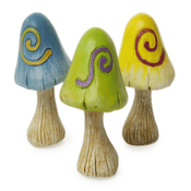 Woodland Knoll- Bright Spiral Mushrooms - 3 colours to choose from - 6cm