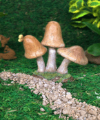 Woodland Knoll- Large Mushroom Trio with Butterfly - 10cm