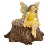 Woodland Knoll- Large Secret Tree stump trinket box with fairy